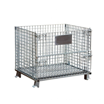 Galvanized foldable collapsible metal steel storage welded wire mesh cage